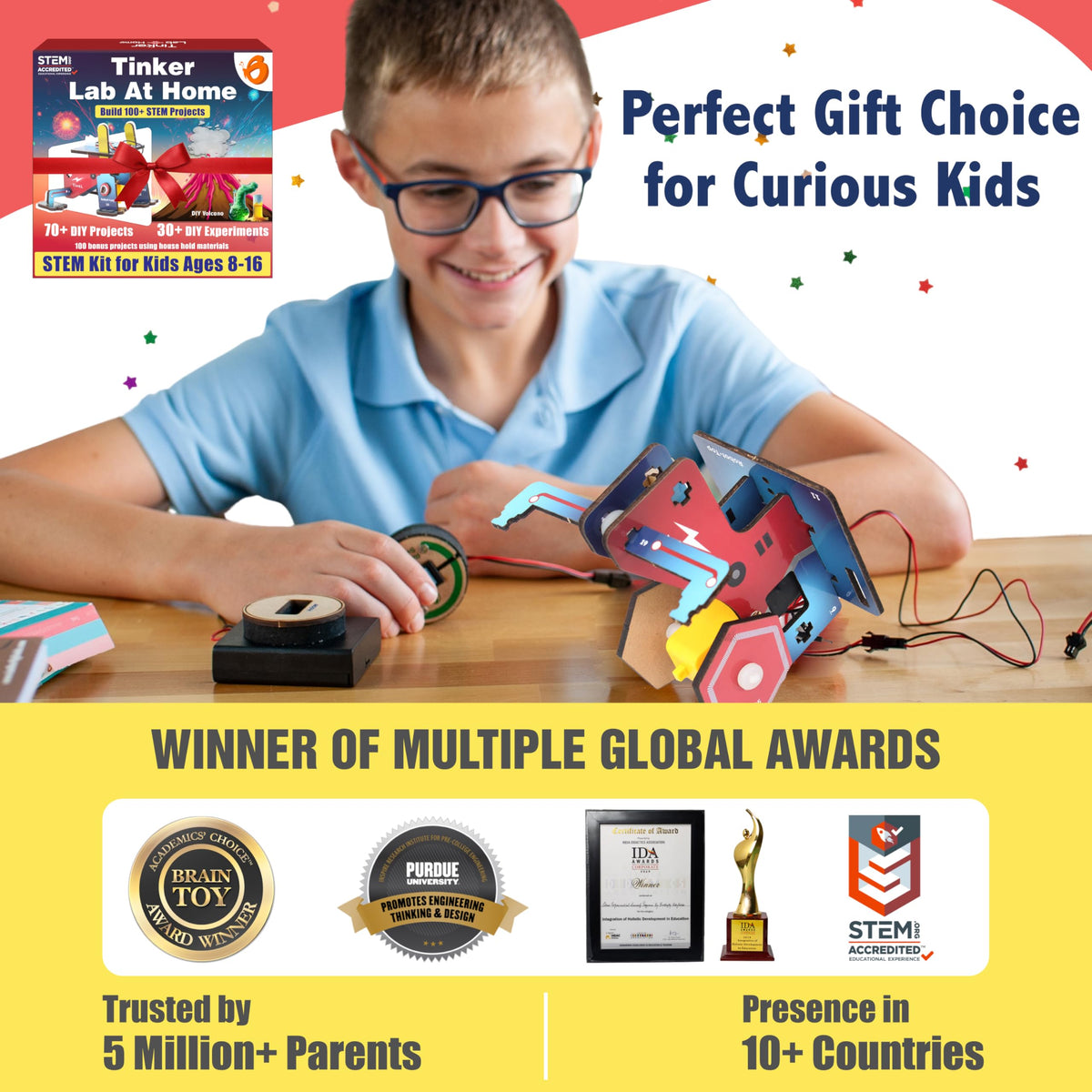 Butterfly EduFields 200+ Jumbo STEM Projects Kit for Kids Age 12-14 | Engineering & Science Experiments for 8-12 Year Olds | Electronics Circuits | Best Birthday Gift for Kids Age 12-14