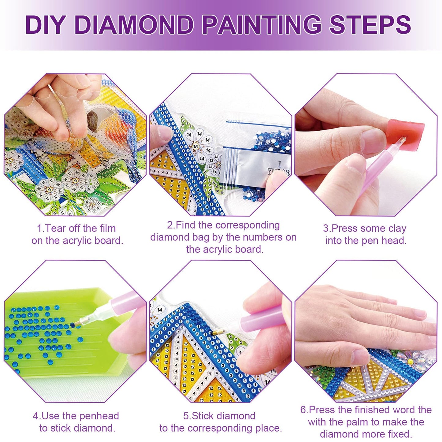 DIY Diamond Art Painting Greeting Cards Set, 5D DIY Diamond Christmas Halloween Blessing Greeting Wish, Birthday Card Making Kits for Family Friends Handmade Gift-Poinsettia-1