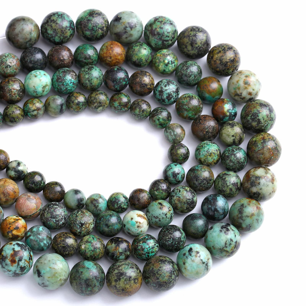 8MM 45PCS Natural Stone Green African Turquoise Spacer Loose Beads for Jewelry Making DIY Bracelet Necklace