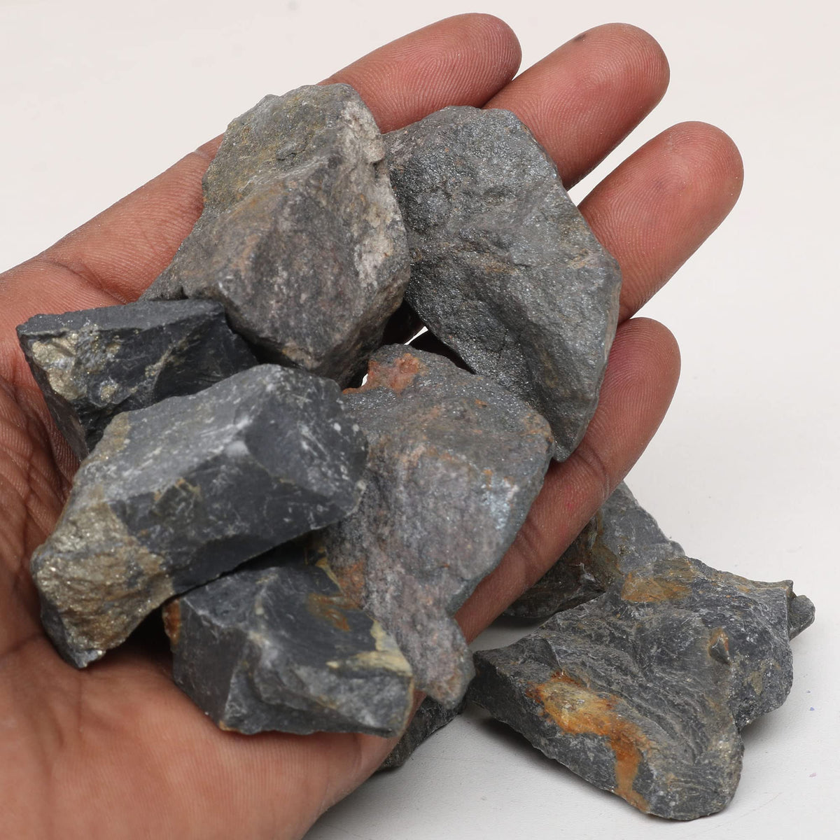 REAL-GEMS Natural Raw Healing Crystals Rough Stones for Tumbling, Cabbing, Polishing, Wire Wrapping, Wicca & Reiki Crystal Healing, Mix Gemstones,7 Chakra (Golden Pyrite)