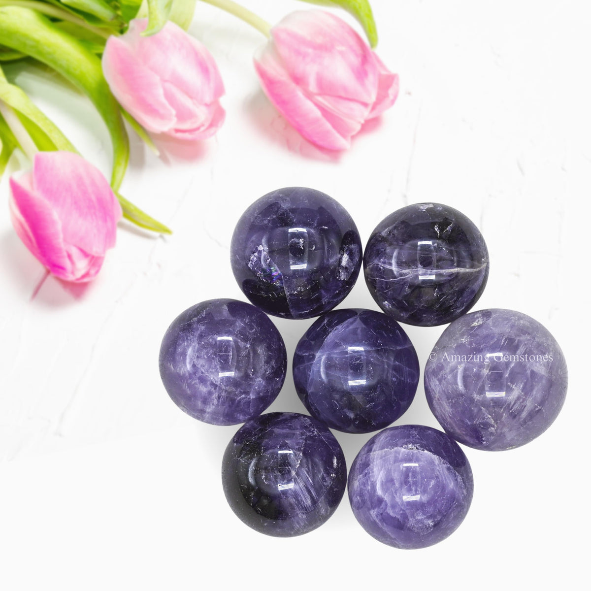 Amazing Gemstone Amethyst Crystal Ball - 1" Inches Crystal Sphere Meditation Balls for Witchcraft and Decorative Balls - Crystals and Healing Stones Beginners Gift (Pack of 1)