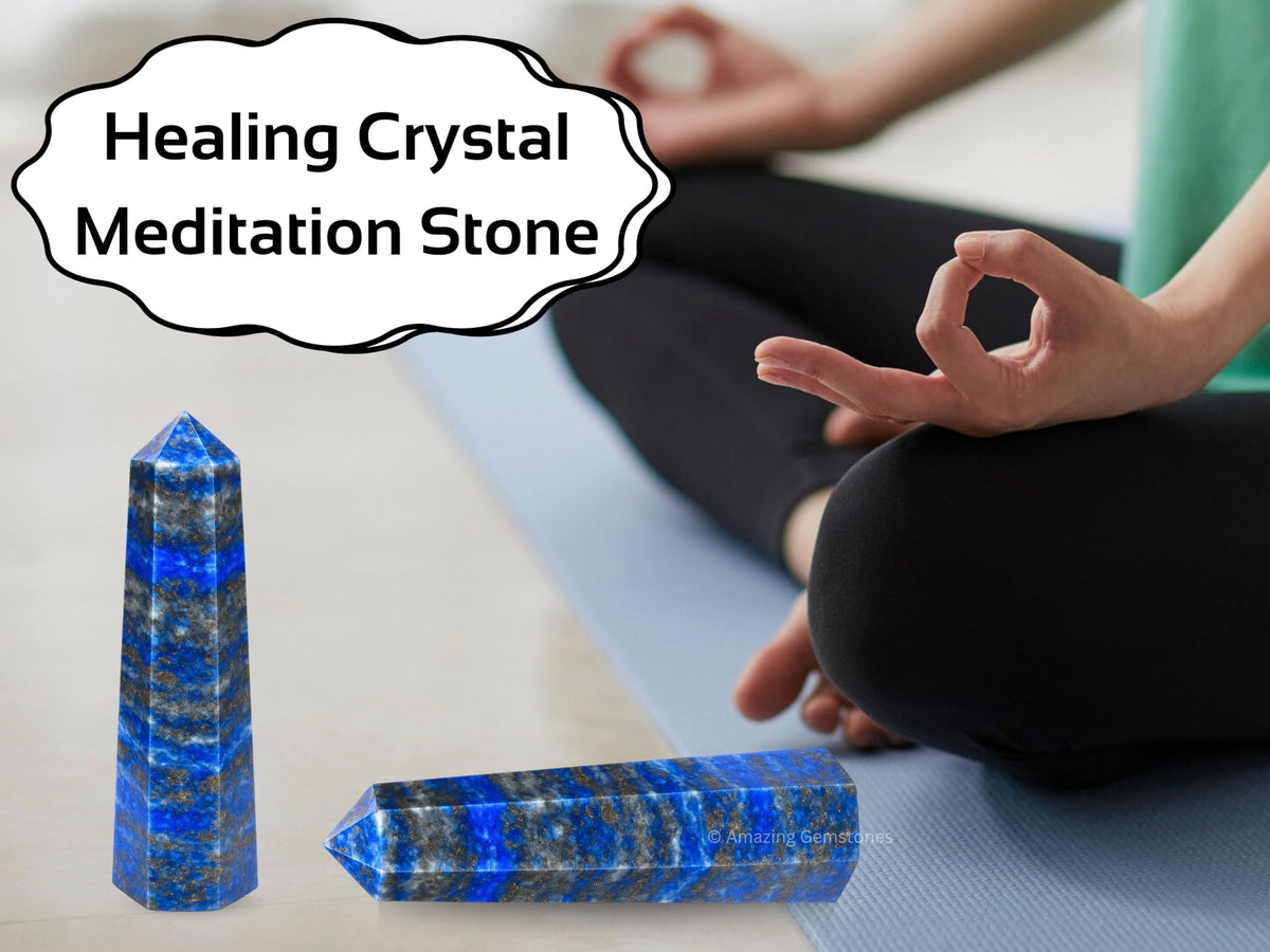 Amazing Gemstone Lapis Lazuli Crystal Towers ~ Natural Healing Crystal Point Obelisk for Reiki Healing and Crystal Grid (3" to 4" INCH)