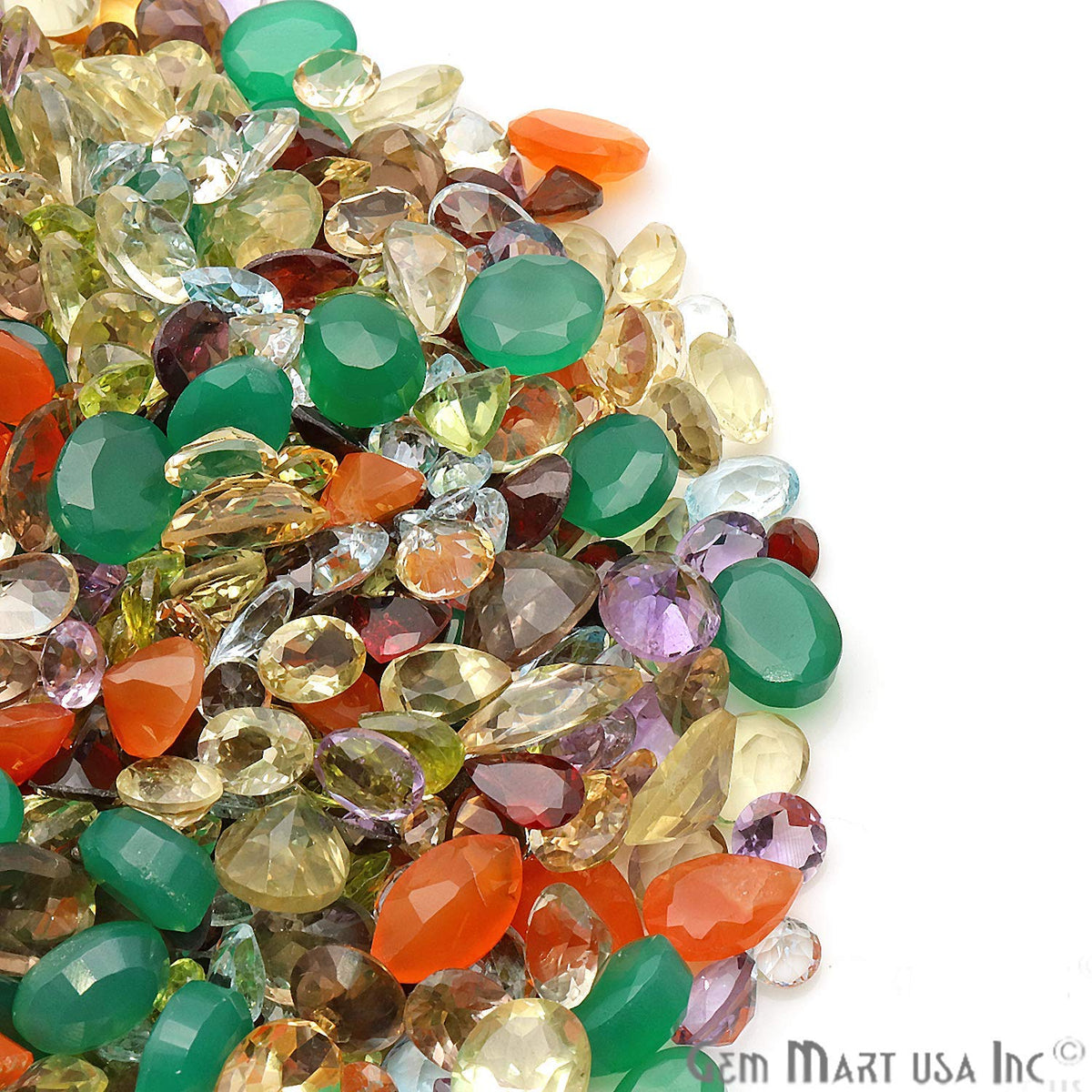 Mixed Gems Natural Loose Gemstones | 100% Natural Loose Gemstones bulk| Grade A+ (natural inclusions) |Hand Cut and Polished | Gemstone Wholesale Lot – by GM GemMartUSA (MX-60001)