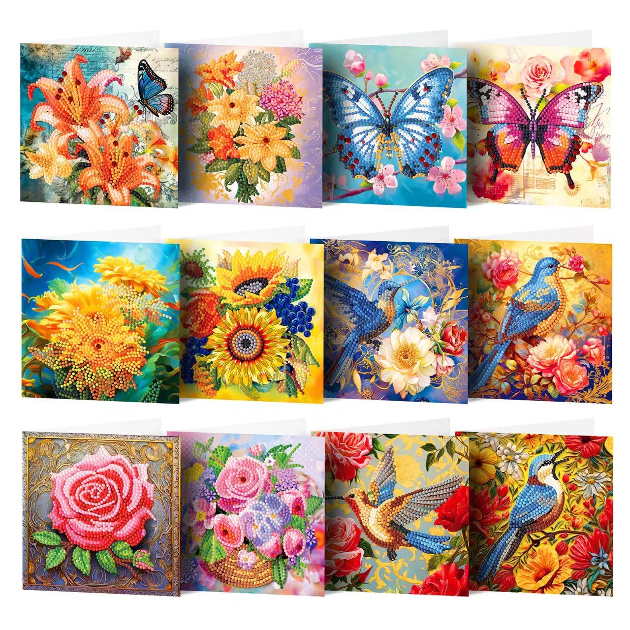 ycyingcheng Diamond Painting Greeting Cards, 5D Rhinestone Art Greeting Card for Holidays Festival Craft Gift Your Girlfriend Birthday Card Christmas Cards (DP054)