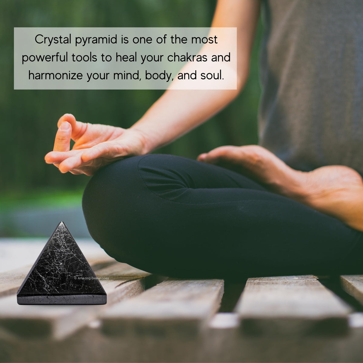 Amazing Gemstone Natural Black Tourmaline Pyramid Crystal Healing Stones - 1.5" Great Pyramid Figurine of Natural Stone Pyramid for Meditation, Reiki, Chakra Balancing and Crystal Pyramids Grid