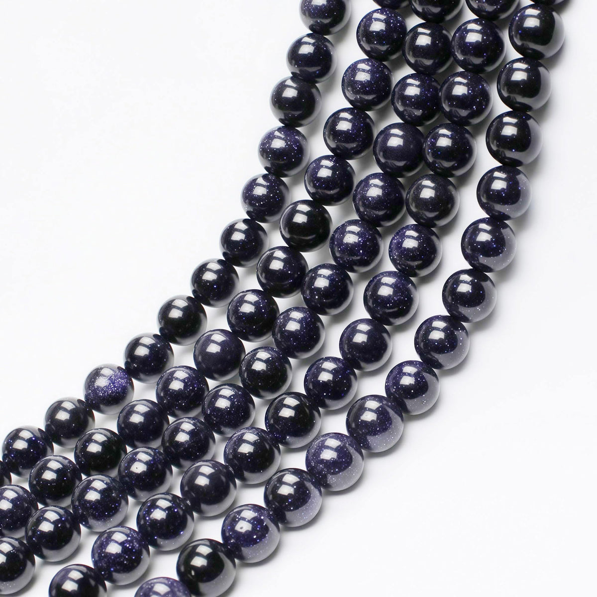 MJDCB Natural Stone Beads Blue Sand Stone Round Loose Beads for Jewelry Making DIY Bracelet Necklace (8mm)