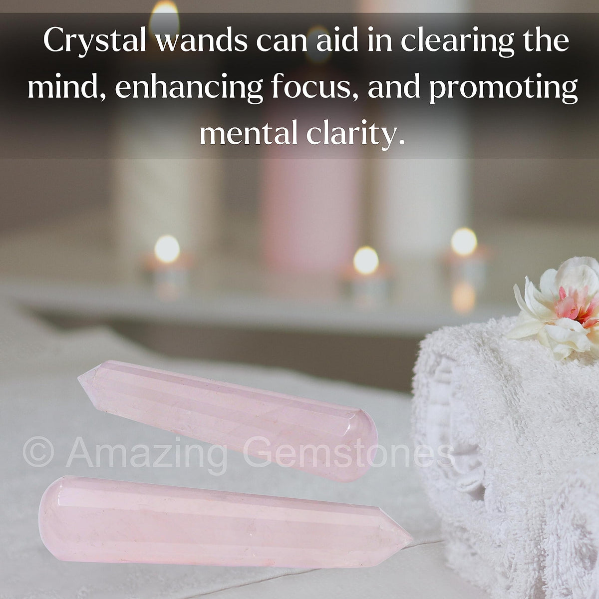 Amazing Gemstone Rose Quartz Crystal Wand Massage Stick - Pelvic Wand Gua Sha for Adults - Crystals and Healing Stones Massage Wands for Adults Gifts (Pointed)