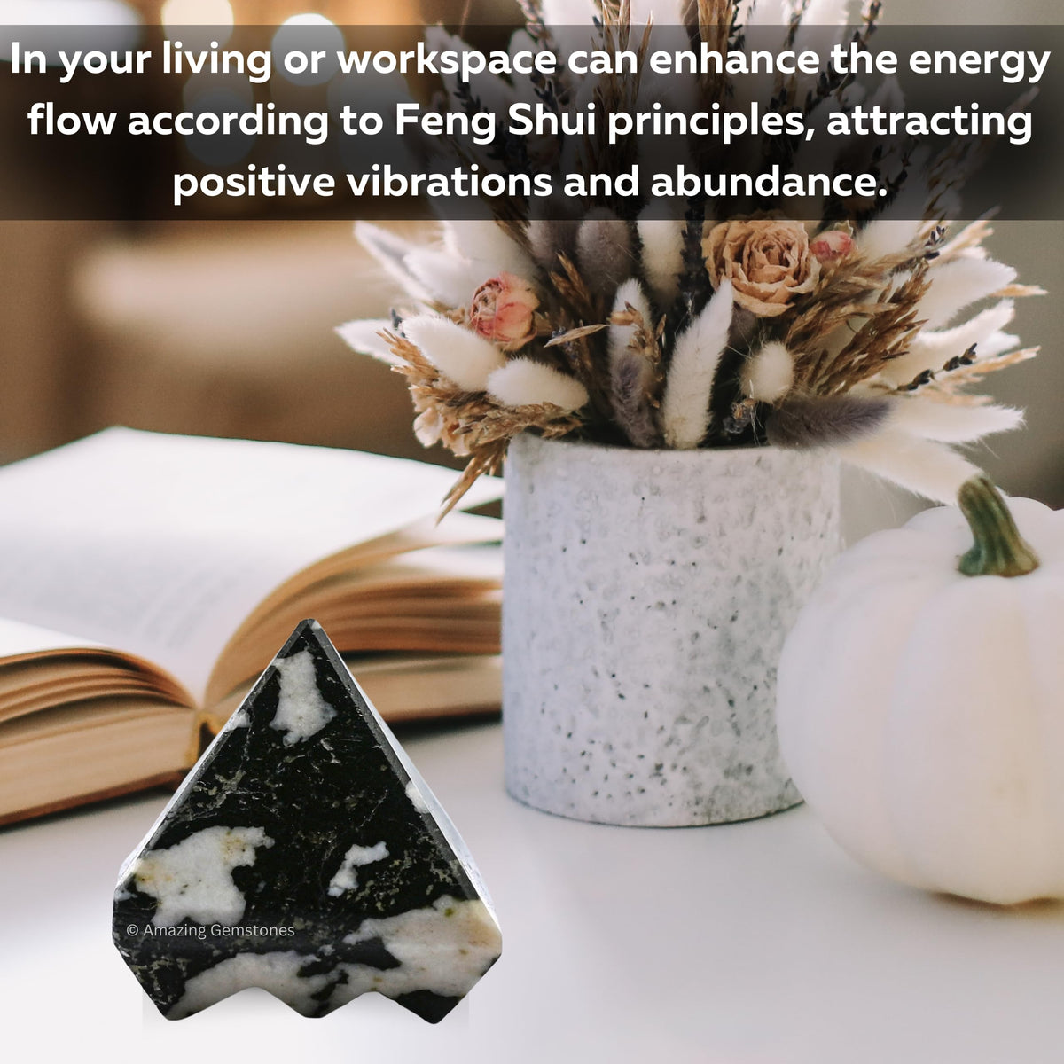 Amazing Gemstone Black & White Tourmaline Crystal with 9 Pyramid Plate Bottom - 1" Mini Pyramid Figurine of Natural Stone Pyramid for Meditation, Reiki, Chakra Balancing Vastu Pooja & Crystal Grids
