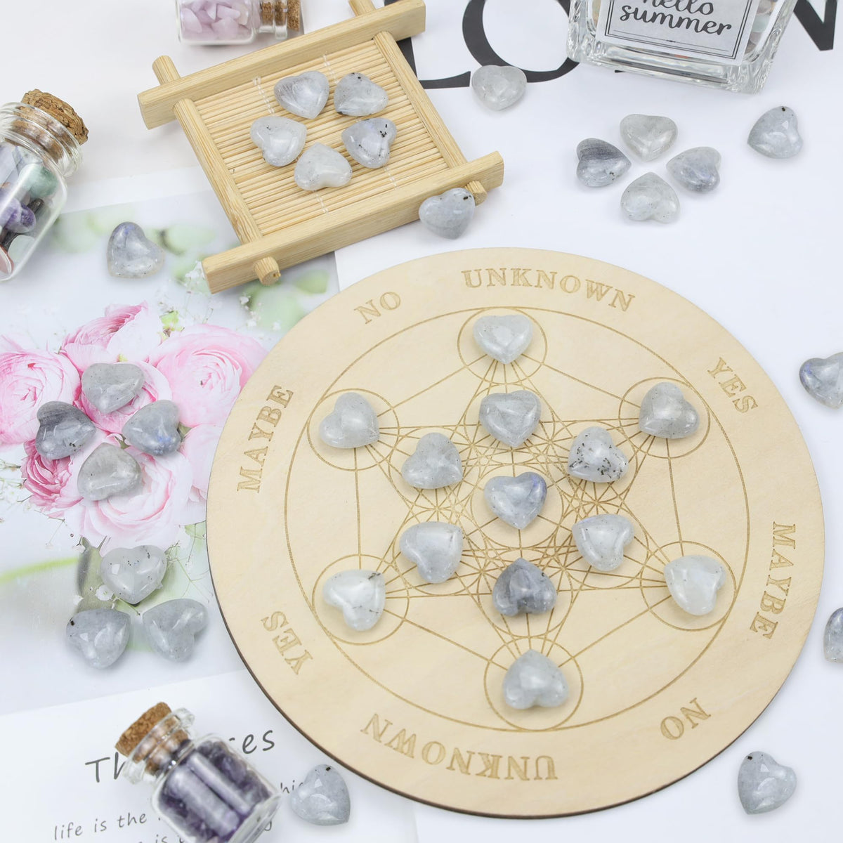NUKAYAI 20PCS Moonstone Healing Crystals Set Stones Love Heart Shaped Polished Crystal Natural Cute Pocket Thumb Reiki Wholesale Set Gifts Balancing Meditation Mothers Day Bulk Gifts for Women