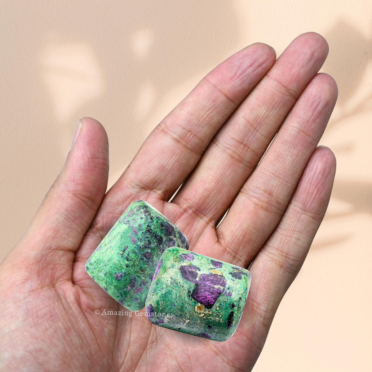 Amazing Gemstone Ruby Fuchsite Crystals and Healing Stones Tumbled - 1000+ Carats Ruby Fuchsite Stone, Natural Healing Stones for Energy Balance, Stress Relief - Premium Polished Gems Rocks