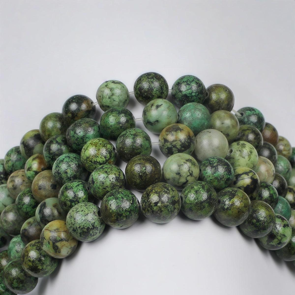 MJDCB Natural African Turquoise Beads Round Loose Stone Beads for Jewelry Making DIY Bracelet Necklace Accessory 15" (6mm)