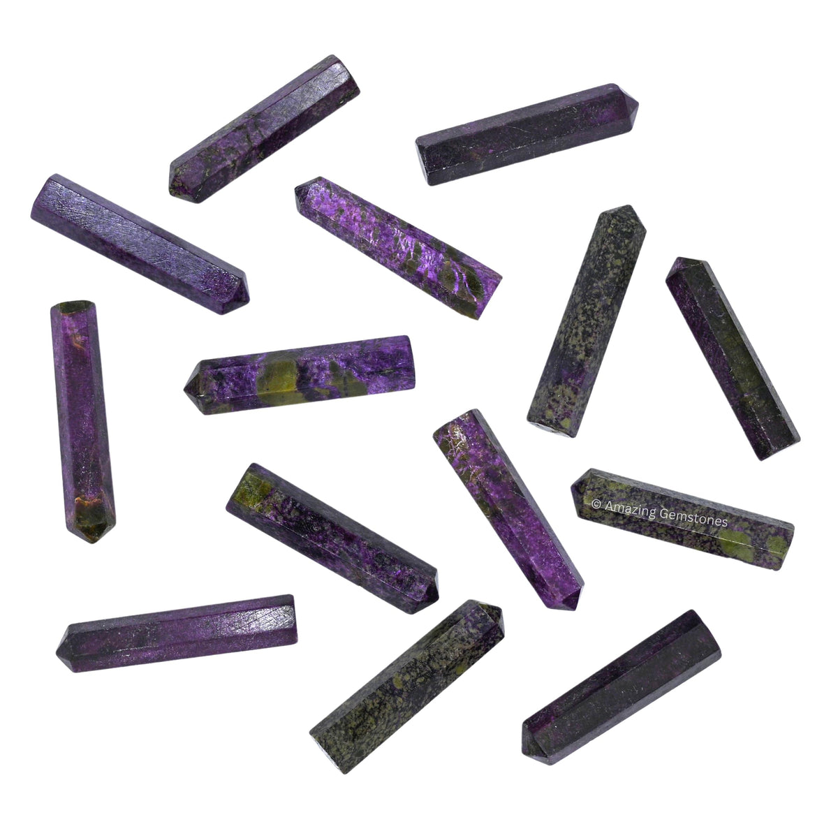 Amazing Gemstone Stichtite Crystal Points Bulk Healing Crystals and Stones - Pack of 3 Single Terminated Healing Wand Point Bulk Crystals for Crafts, Crystal Grid, DIY Work