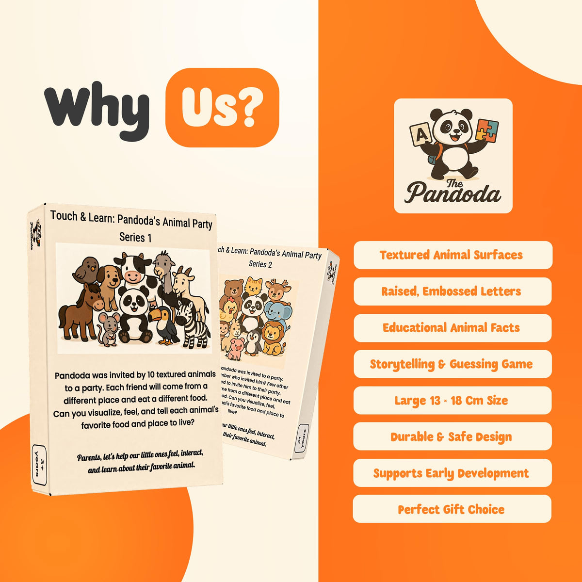 Touch & Feel Textured Animal Flashcards ā Montessori Sensory Cards with Embossed Letters for Toddlers | Speech Development, Visual Learning, Travel Friendly Play & Party Favor (Series 1)