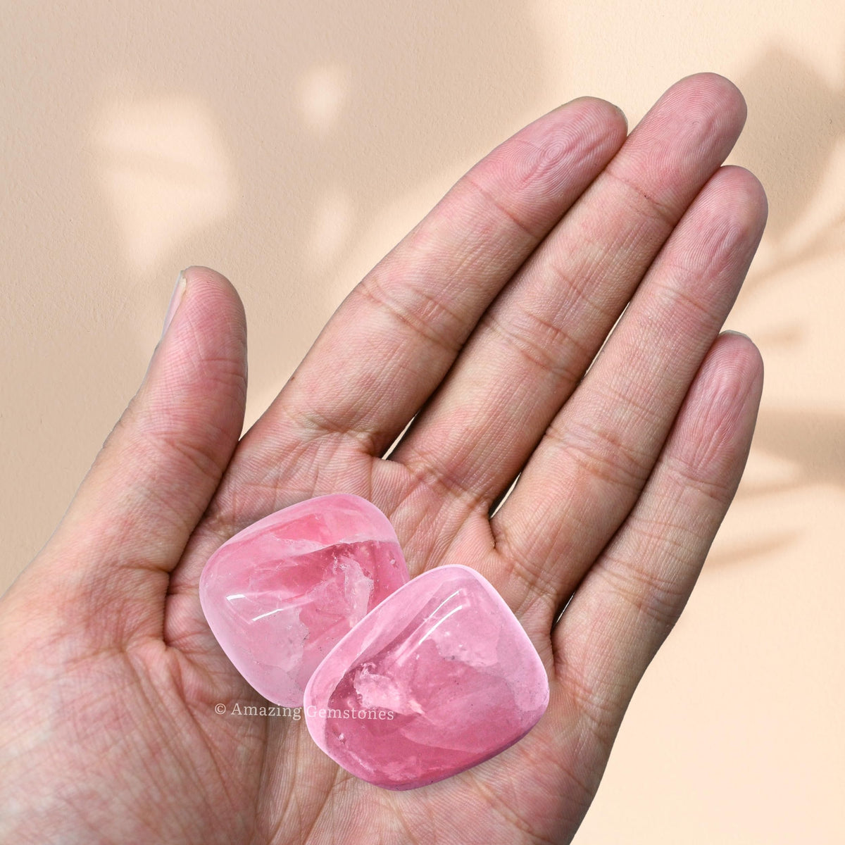 Amazing Gemstone Star Rose Quartz Crystal Tumbled Stones Polished Rocks - Natural Gem Stones for Healing - DIY Crystals for Protection (1 Piece)