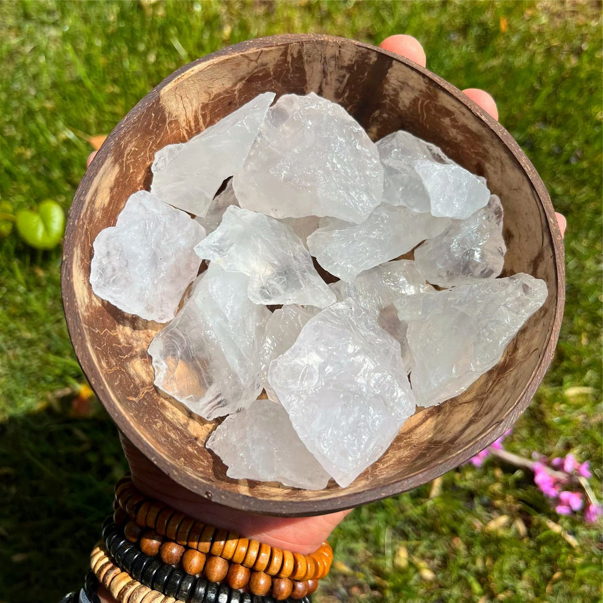 Simurg Raw Clear Crystal Stone 1lb Quartz Rough Aroma Stone for Cabbing, Tumbling, Cutting, Lapidary, Polishing, Reiki Crystal Healing