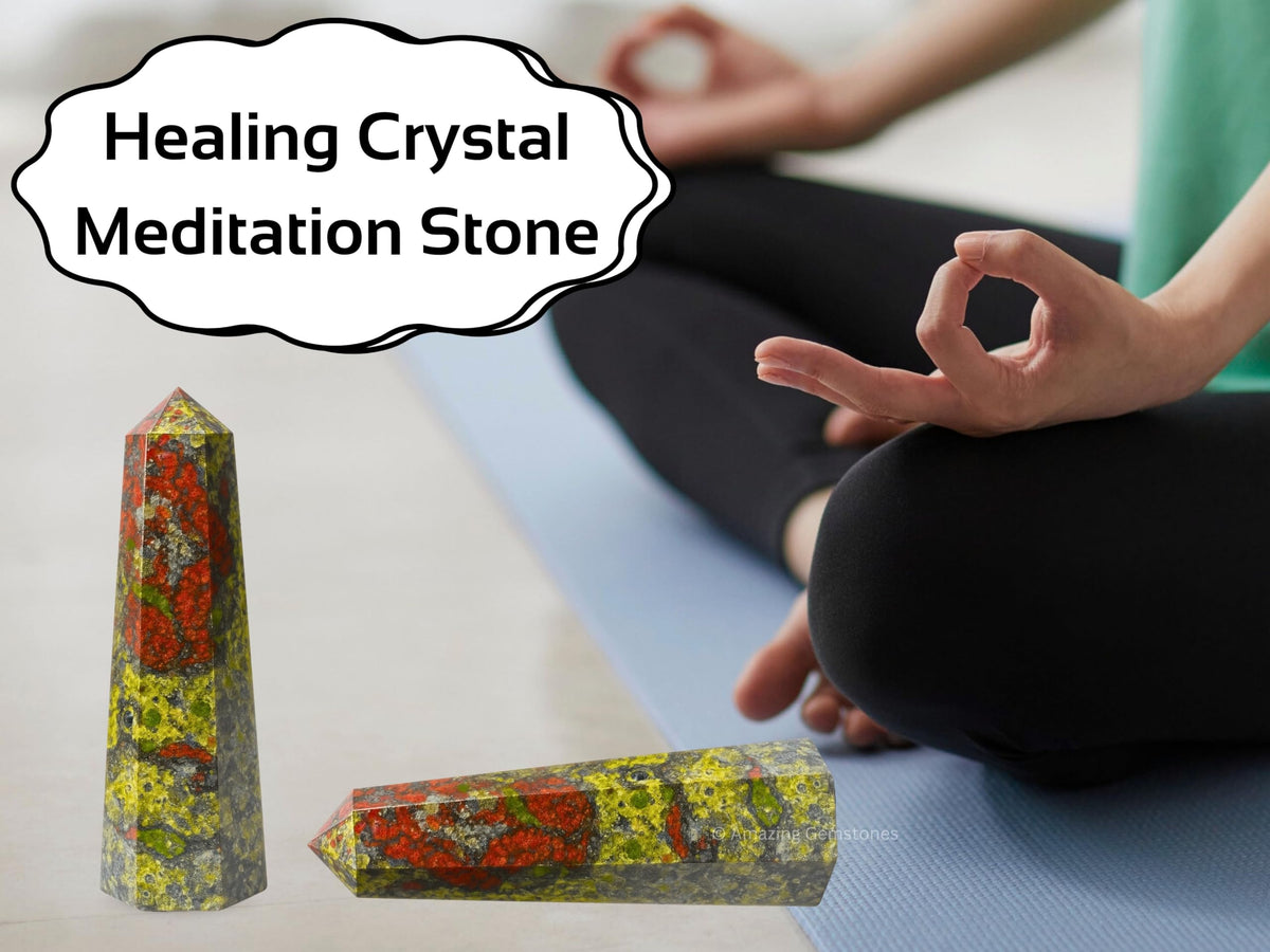 Amazing Gemstone Dragon Bloodstone Crystal Towers - Natural Healing Crystal Point Obelisk for Reiki Healing and Crystal Grid (3" to 4" INCH)