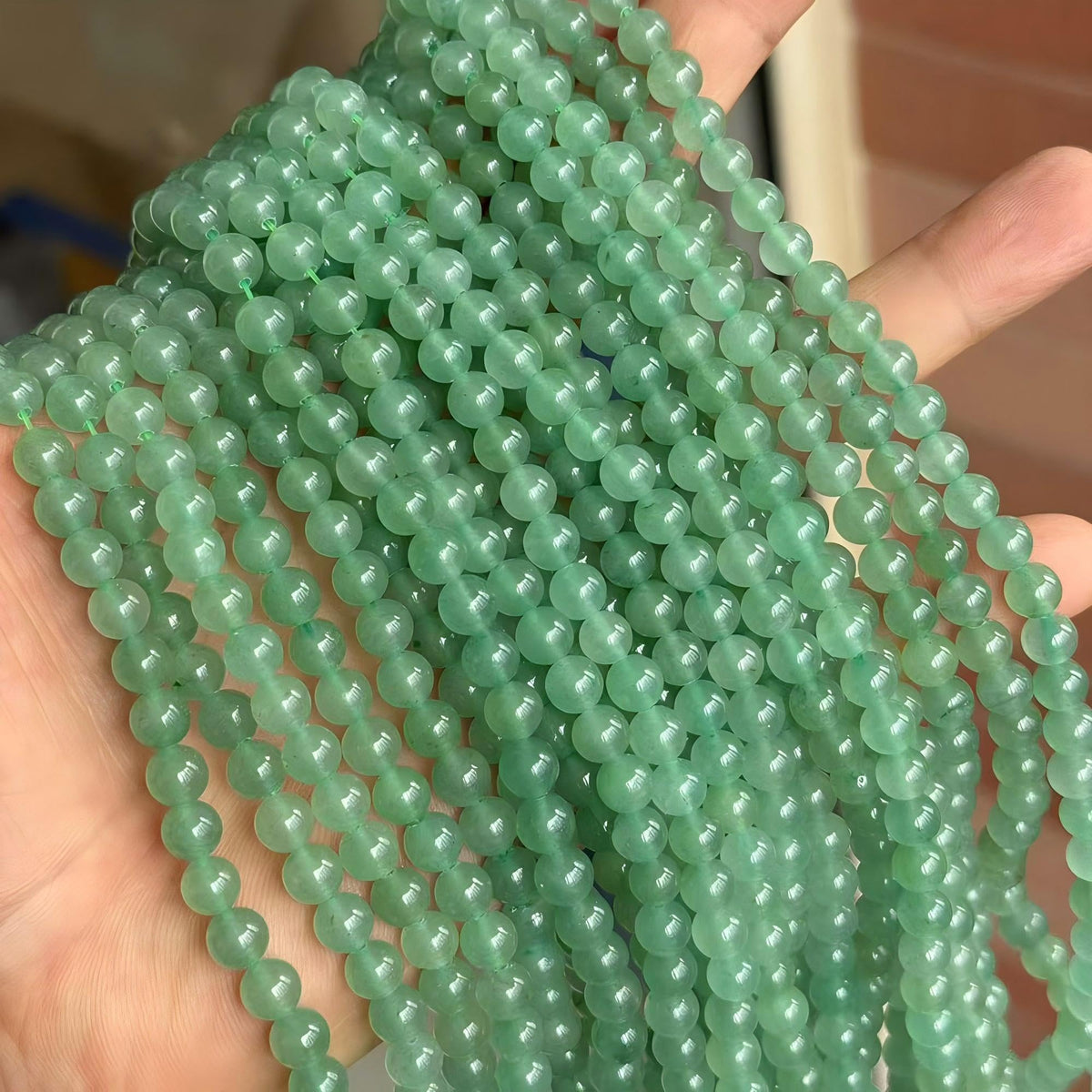 MJDCB Natural Stone Beads Green Aventurine Round Loose Beads for Jewelry Making DIY Bracelet Necklace (6mm)