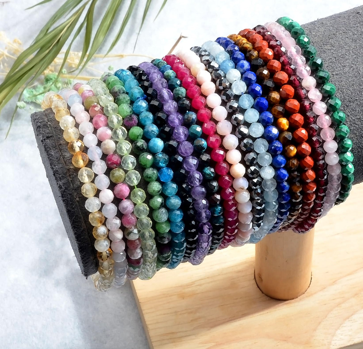 MASSIVE BEADS Natural Genuine Gemstone Beads Healing Crystal Chakra Reiki Jewelry Faceted Round Beads Bracelets (Light Blue Sapphire, 3mm)