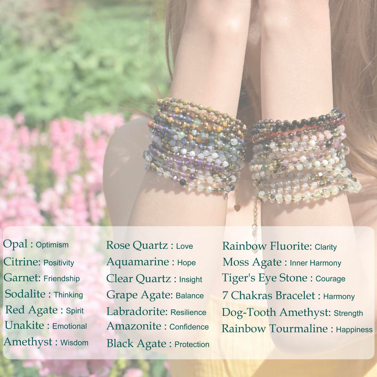 Farfume Rainbow Fluorite - Clarity - Crystal Beaded Bracelets, Chakra 4mm Natural Stone Beads Bracelets, Gemstone Spiritual Jewelry Gifts for Mother's Day