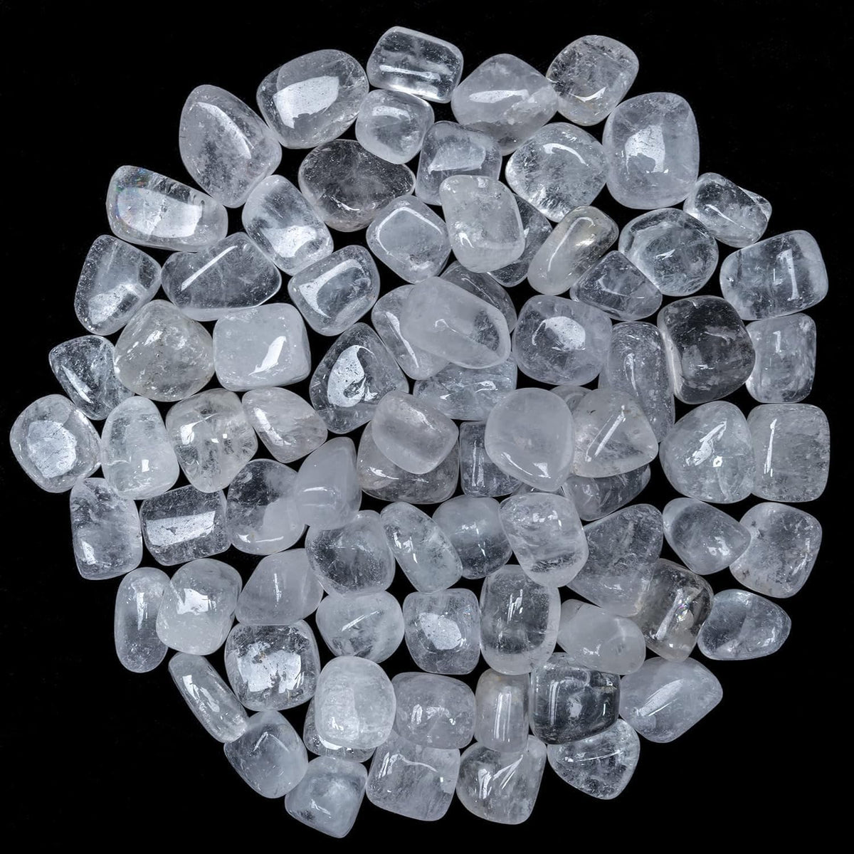 Crocon 1LB Clear Quartz Tumbled Stones and Crystals Bulk 2000+ Carats Natural Crystal Kit for Reiki Healing Crystal Polished, Tumble Stones, Chakra Balancing, Reiki Gift Home Decor Size : 20-25 mm