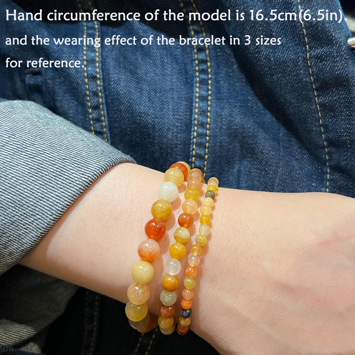 CHCCOYE 6mm Natural Healing Gemstone Bracelet Handmade Yoga Stretch Elastic Bracelet Stress Relief Crystal Jewelry for Men and Women (6mm, Golden Jade)