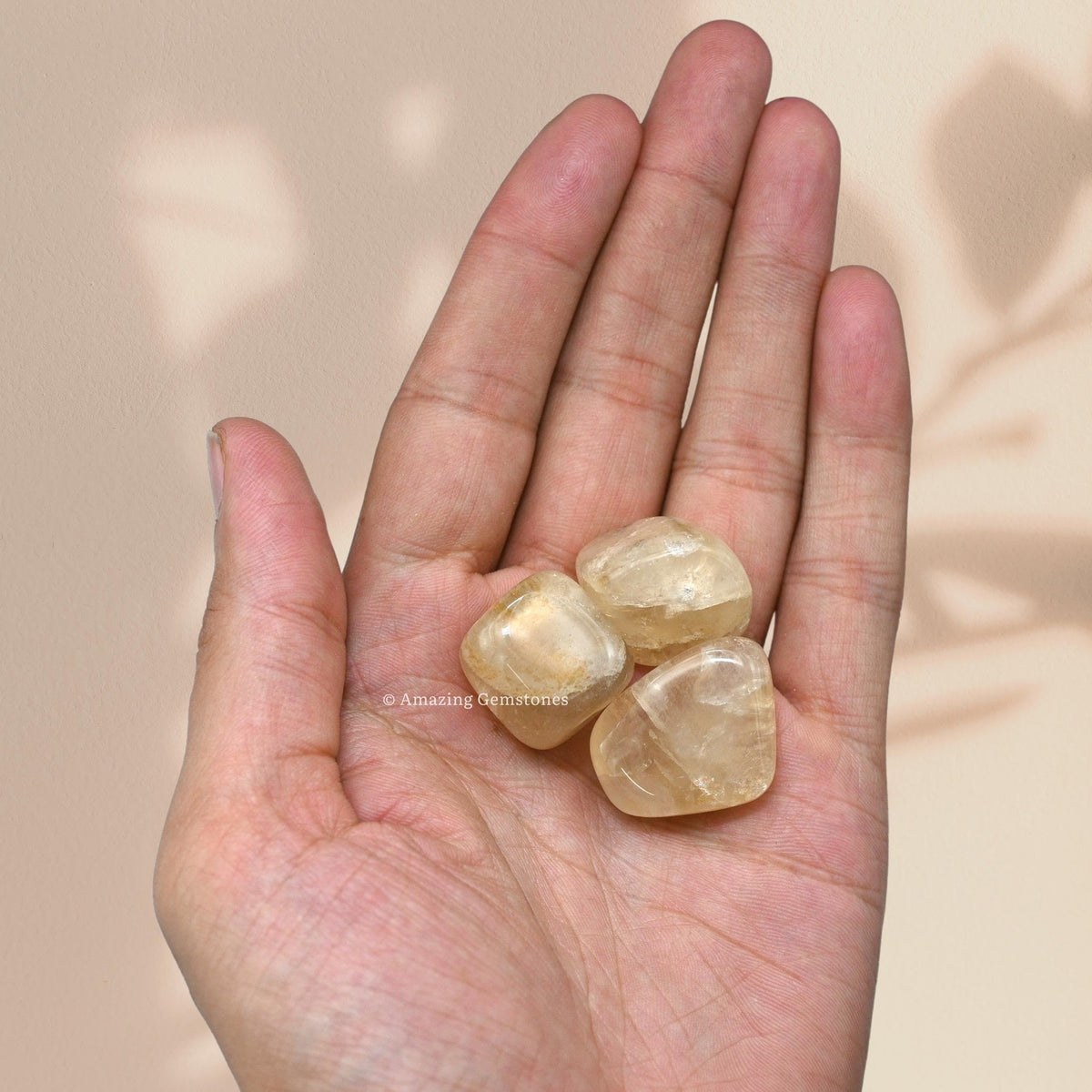 Amazing Gemstone Citrine Crystal Tumbled Stones Polished Rocks - Natural Gem Stones for Healing - DIY Crystals for Protection (1 Piece)