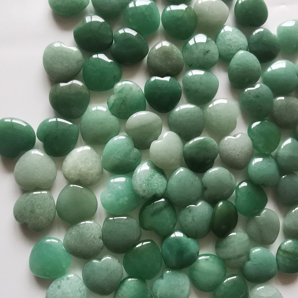Loveliome 4 Pcs Natural Green Aventurine Love Heart Palm Stone Reiki Balancing Worry Stone(1 Inch)