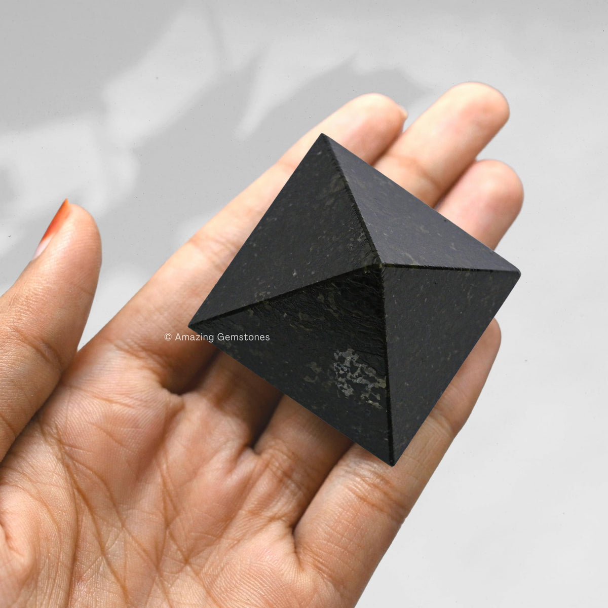 Amazing Gemstone Nuummite Pyramid Crystal Healing Stones - 1.5" Great Pyramid Figurine of Natural Stone Pyramid for Meditation, Reiki, Chakra Balancing and Crystal Pyramids Grid