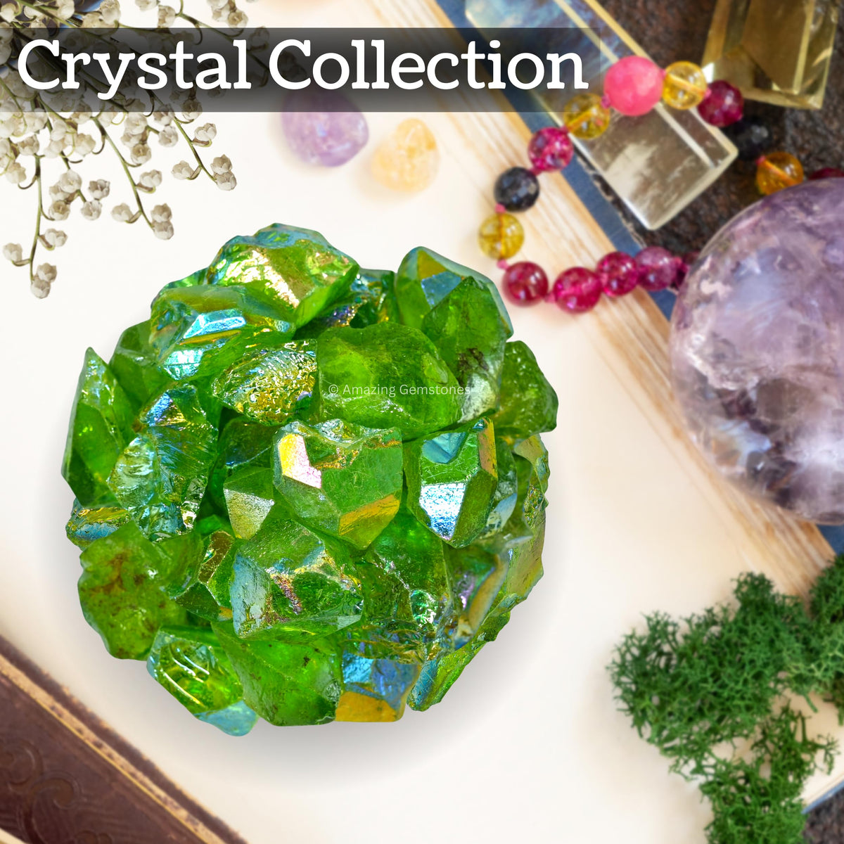 Amazing Gemstone Apple Aura Quartz Raw Crystals and Healing Stones, Natural Rocks for Meditation and DIY Raw Stones and Crystals (1 lb)