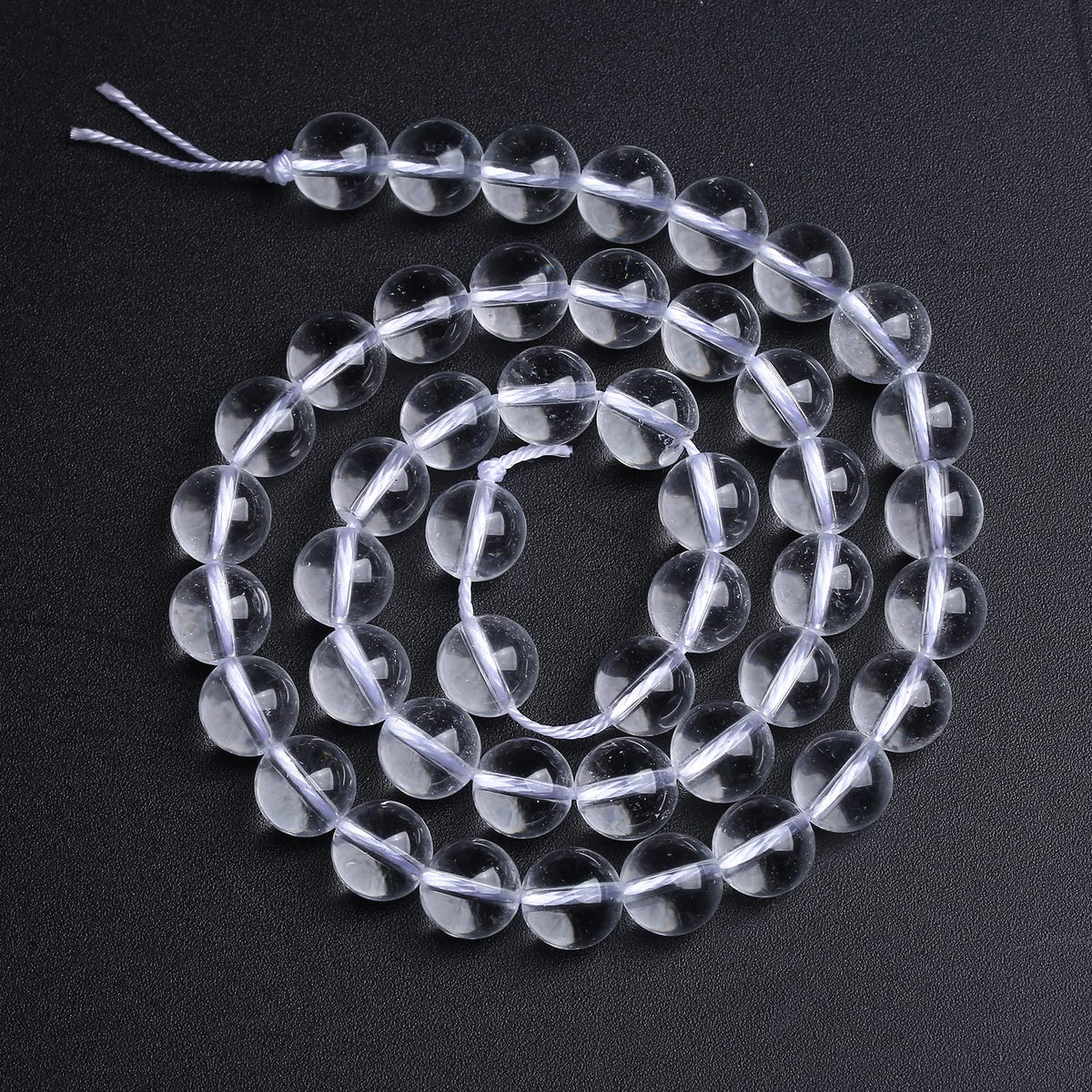 10MM 38PCS Natural Clear White Crystal Quartz Gemstone 3A Grade Round Loose Beads for Jewelry Making DIY Bracelet 1 Strand 15''