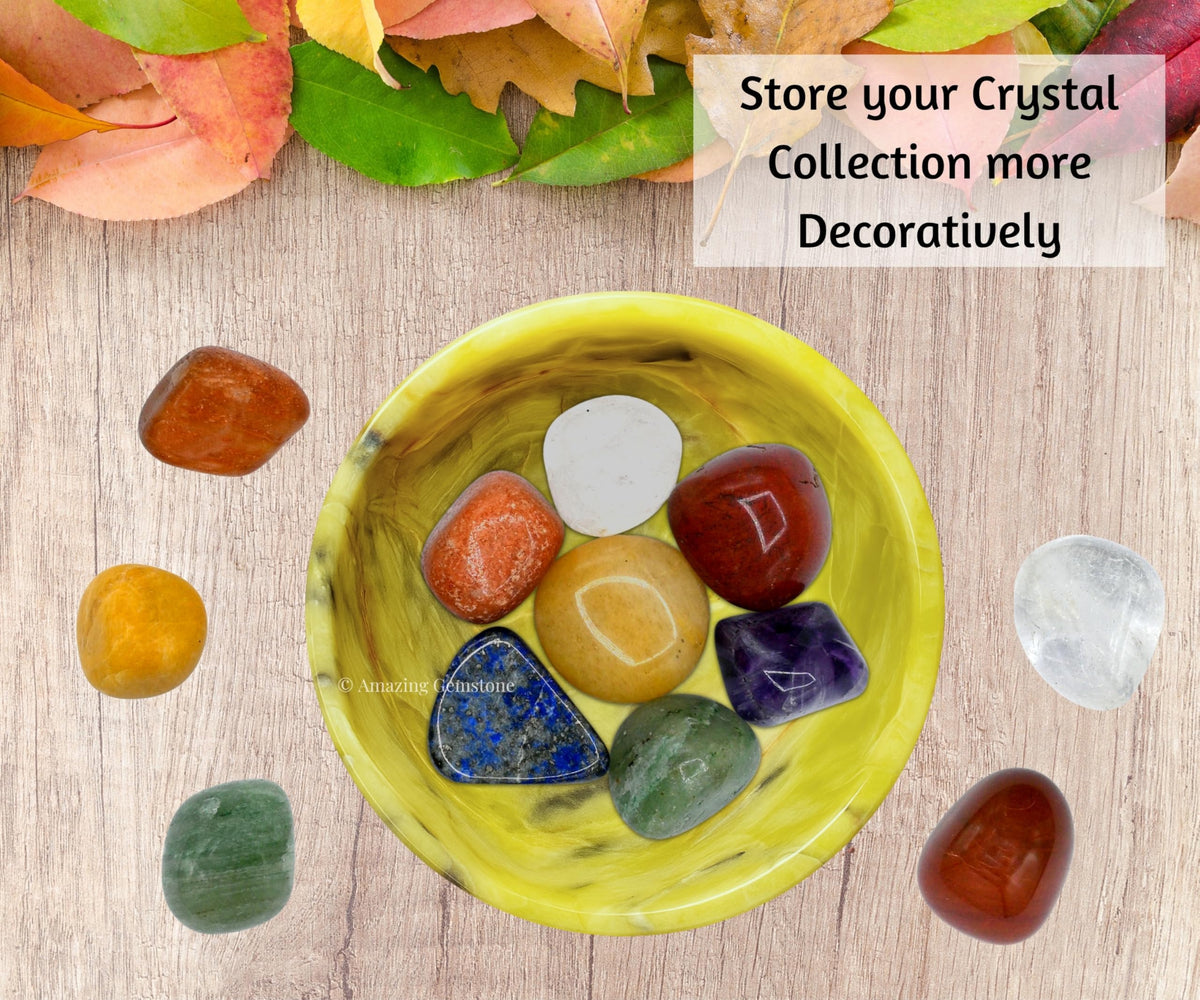 Serpentine Crystal Bowl - 3 Inch Decorative Bowls for Room and Home Decor - Gemstone Healing Crystals for Elegant Display, Positive Energy Balance and Gift