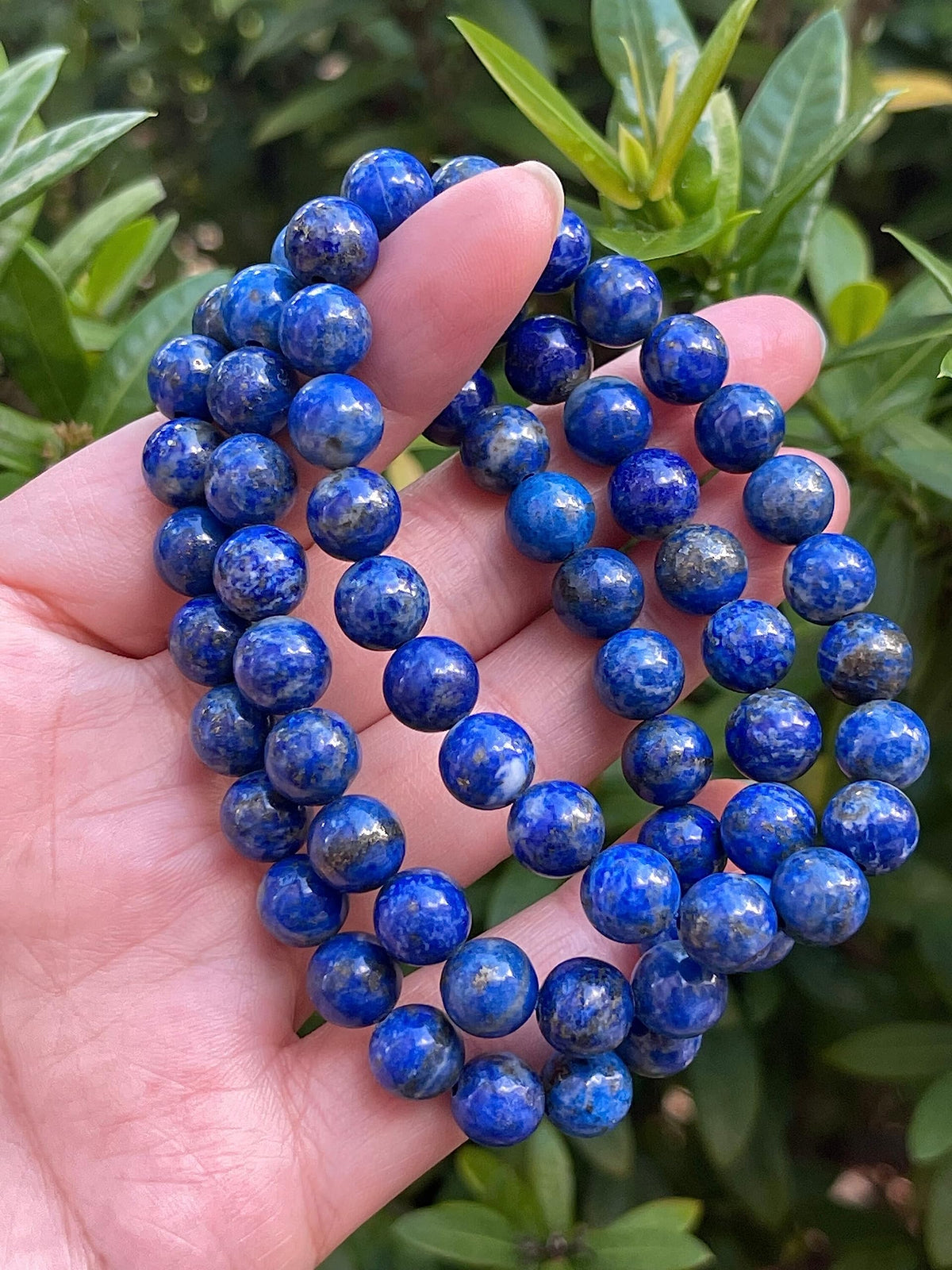 GAF TREASURES Lapis Lazuli Crystal Bead Bracelet 8mm, Genuine Lapis Lazuli Stretch Gemstone Bracelet, Healing Crystal Bracelet, Gift for Men & Women (1)