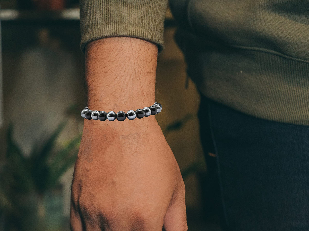 Amazing Gemstone Bracelet for Lymphatic Drainage - Black Obsidian Hematite Bracelet Set for Men Women Healing Calming Anxiety Stress Relief Gifts Pulseras Para Hombres Mujer Stocking Stuffers