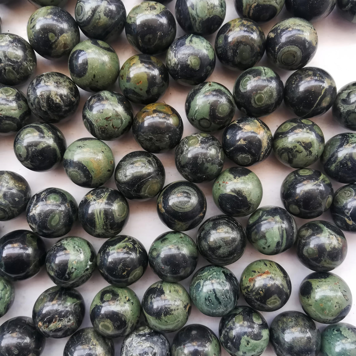 Sunshcat Natural Kambaba Jasper 0.78 Inchs Crystals and Healing Stone Ball Set,Home Desktop Feng Shui Array Decoration(7 Pieces) 