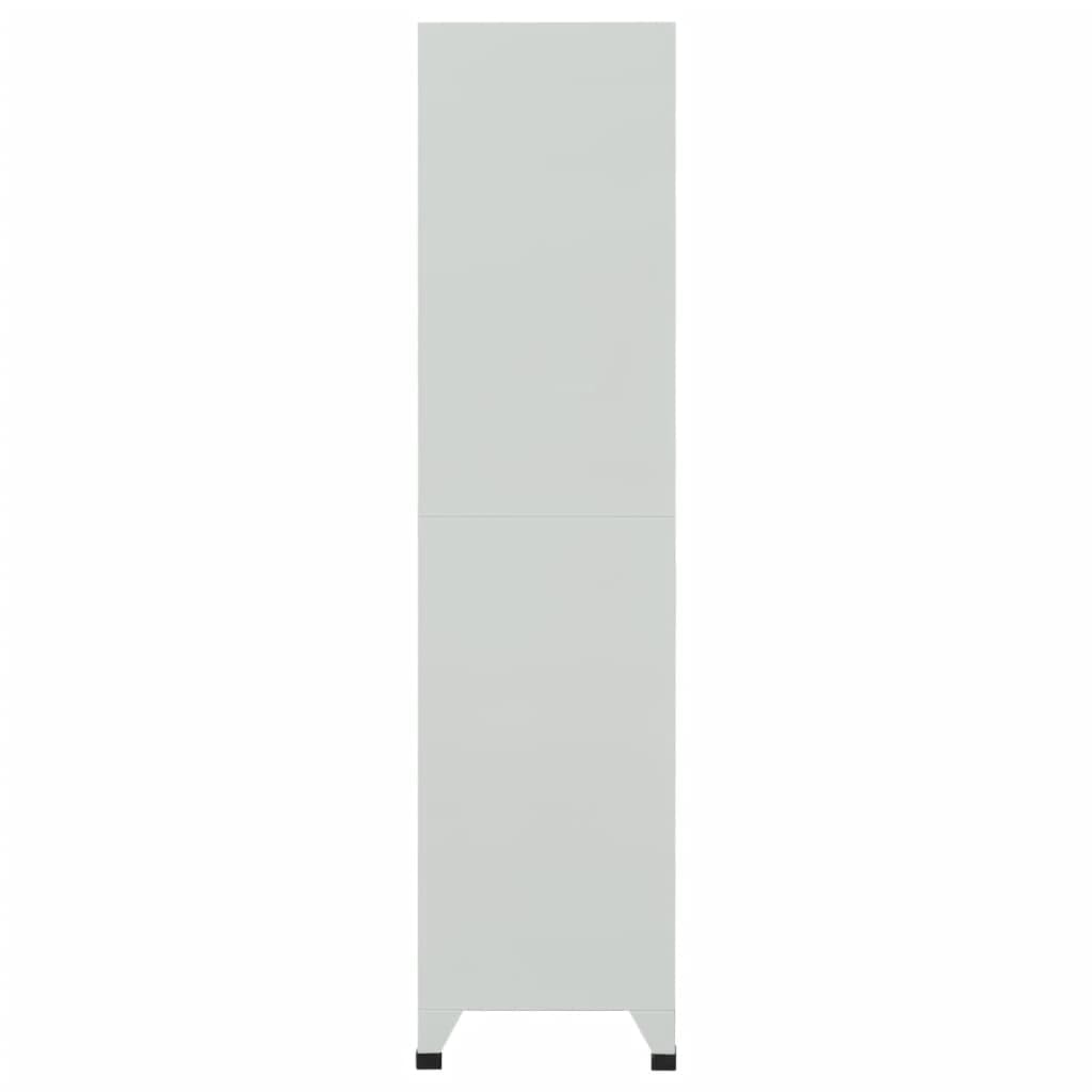 PUGYNBK Grey Steel Large Locker Cabinet with Six Lockable Compartments for Secure Storage, Durable Industrial Style Organizer for Office, Gym, or Home