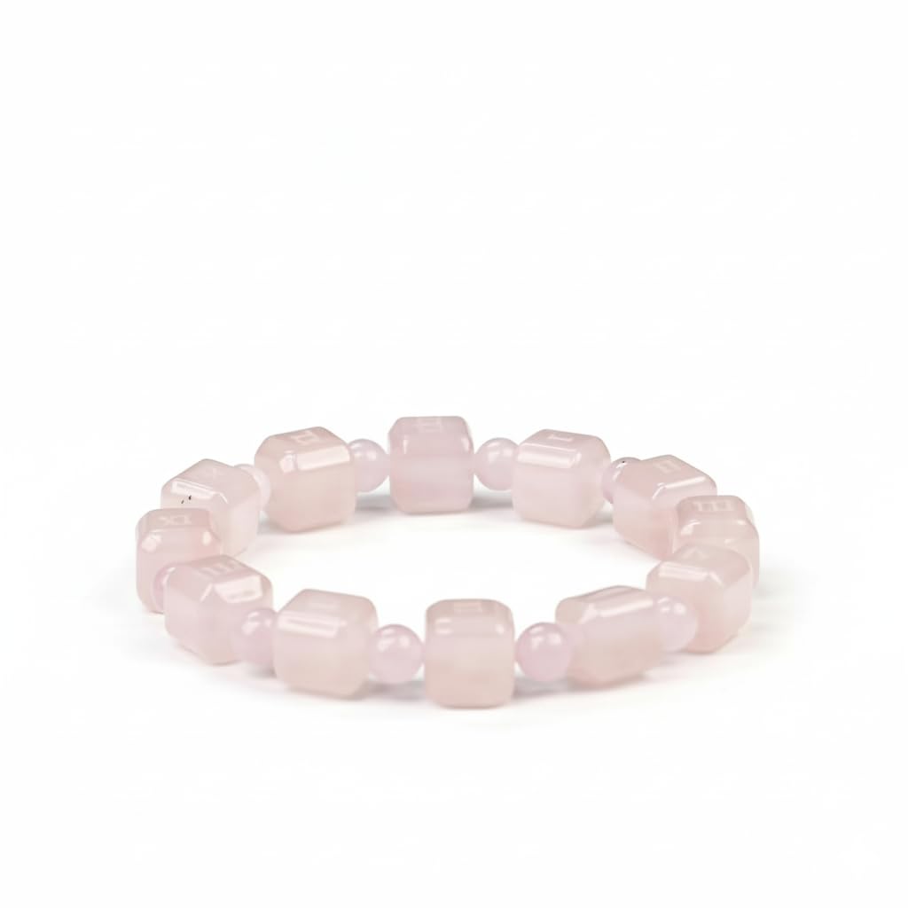 Rose Quartz Sugar Cube Healing Crystal Bracelet for Women – Love, Compassion, Emotional Balance, Stress Relief & Self-Love Energy Jewelry, Premium Gift-Box Included for Ready-to-Give Jewelry Gifts