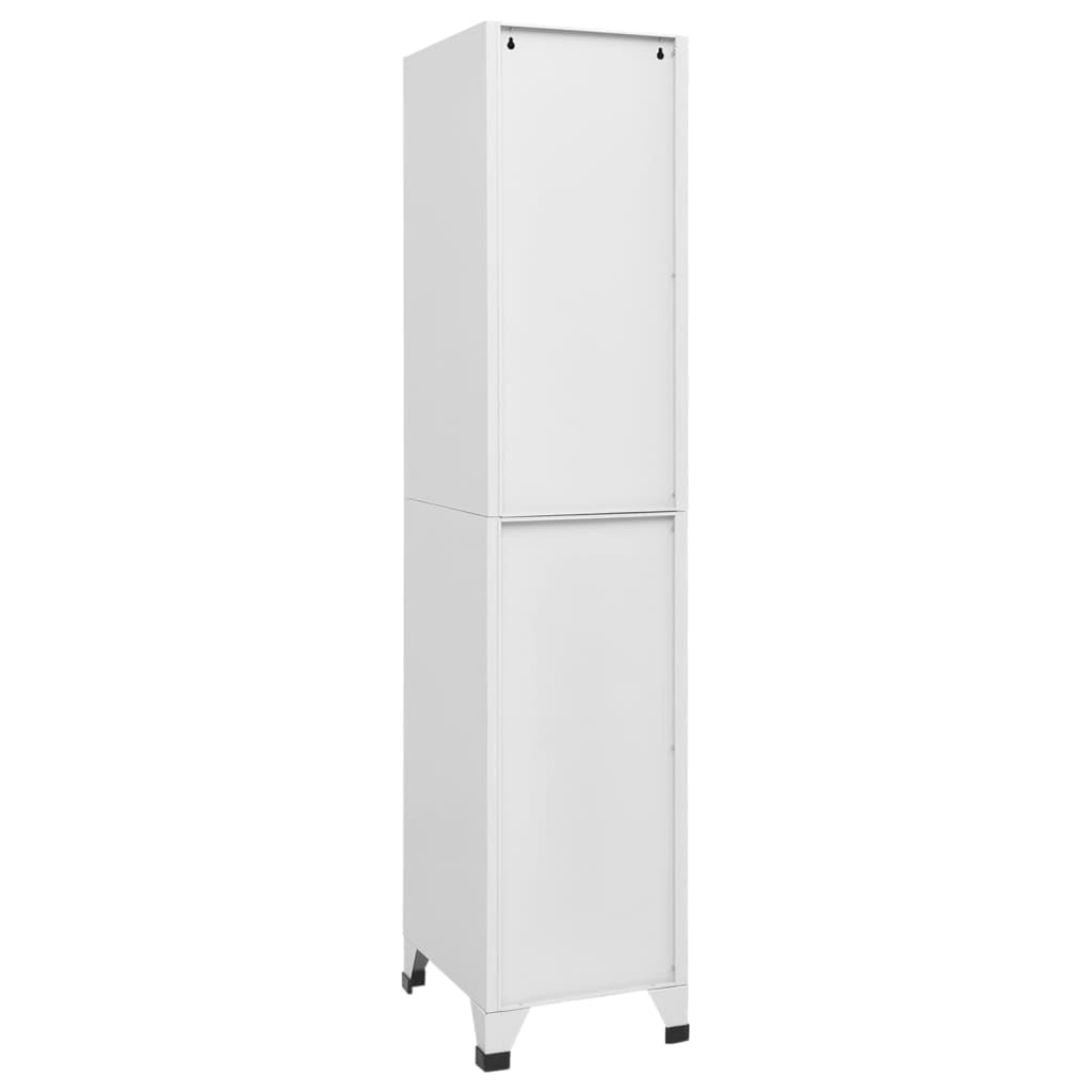 ZXQVLMRS Industrial Single Tier Metal Locker Cabinet with Lock and Keys, Tall Storage Organizer for Office, Gym, Home, 18 x 15 x 71 Inch, Matte Grey