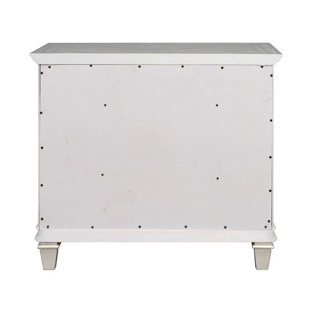 BOWERY HILL Wood Lateral File with Locking Legal/Letter File Drawer in White, Solid Wood, Sturdy Construction, Office Storage, Secure Document Organization, Durable Home or Work Use