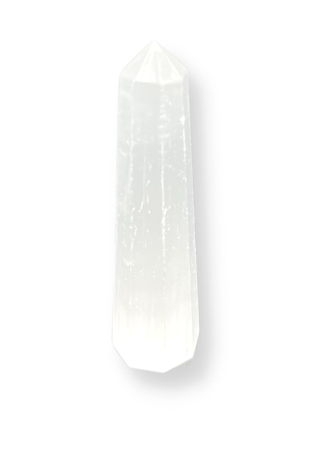 WholesaleGemShop 70 mm (3 Inch) Selenite Gemstones Obelisk Tower Jumbo Facet Aura Rock Crystal Natural Polished Earth Wand Spirit