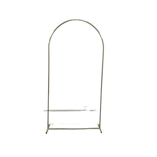 1/3 PCSGold-Plated Shiny Arch Screen Geometric Wedding Arch Frame Party Stage Decoration Backdrop Shelf(W 1M x H 2M 1PCS)
