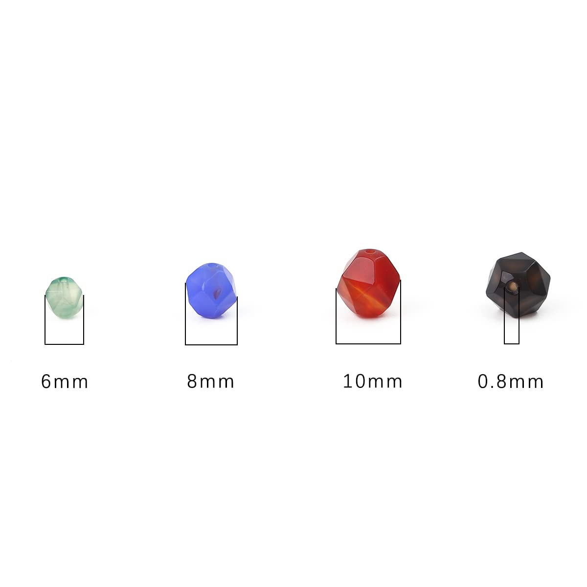 BEADIA Faceted Natural Colorful Agate Stone Round Beads 8mm 36cm/Strand for Jewelry Making