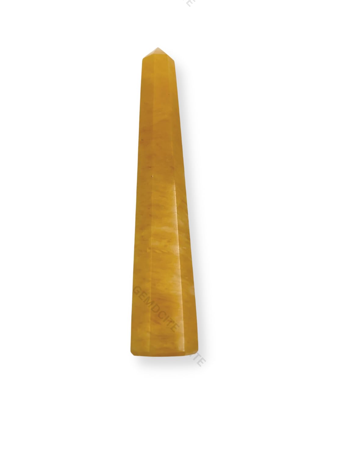 WholesaleGemShop 3 Inch (70 mm) Gemstones Yellow Jasper Obelisk Tower Jumbo Facet Aura Rock Crystal Natural Polished Earth Wand Spirit