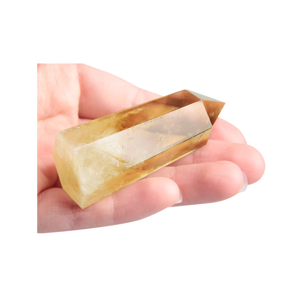 Acxico 1Pcs 5-6cm Smoky Citrine Quartz Obelisk Crystal Wand Point Healing