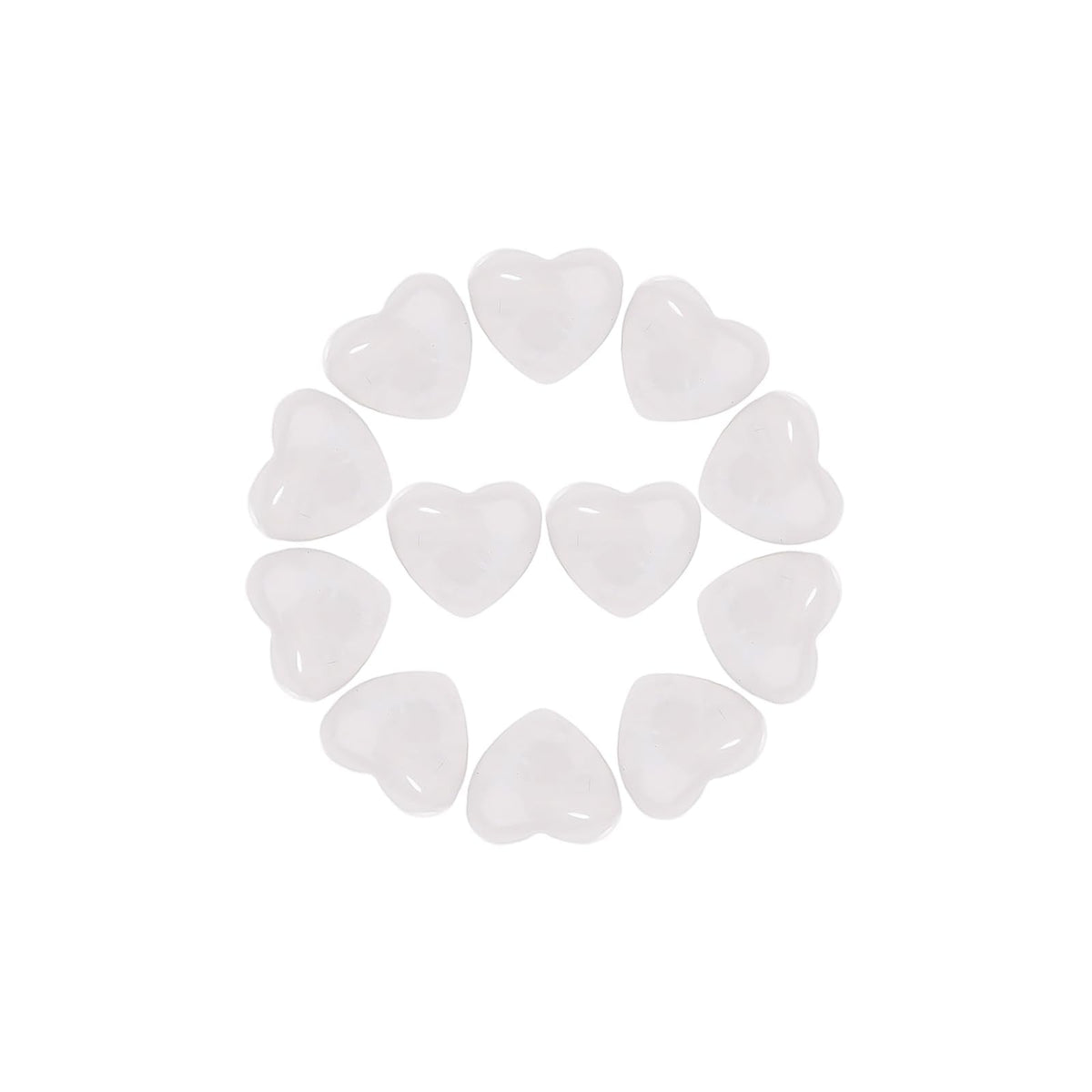 Yochus 5pcs White Crystal Natural Heart Stone Beads，12mm Healing Energy Gemstone for Jewelry Making Earring Necklace DIY