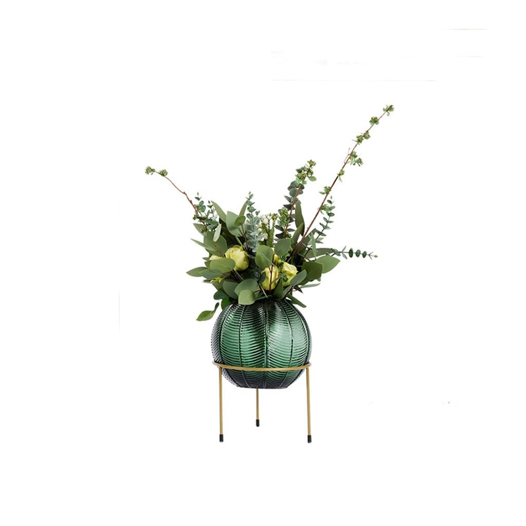 Artificial Bonsai Tree Nordic Light Luxury Simulation Flower Art Decoration Living Room Table Negotiating Table Glass Bottle Fake Flower Decoration Artificial Plant Bonsai Tree(B)