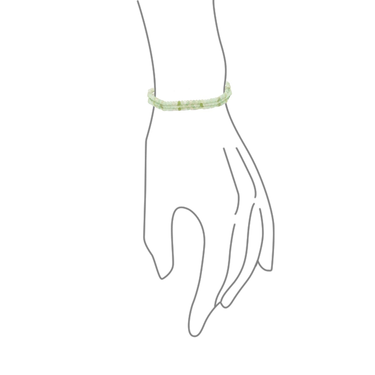 Mini Dainty Tiny Petite Seed Caviar Bead Stacking Round Faceted Genuine Natural Gemstone Light Green Aventurine Ball Stackable Strand Stretch Bracelet For Women Teen Adjustable