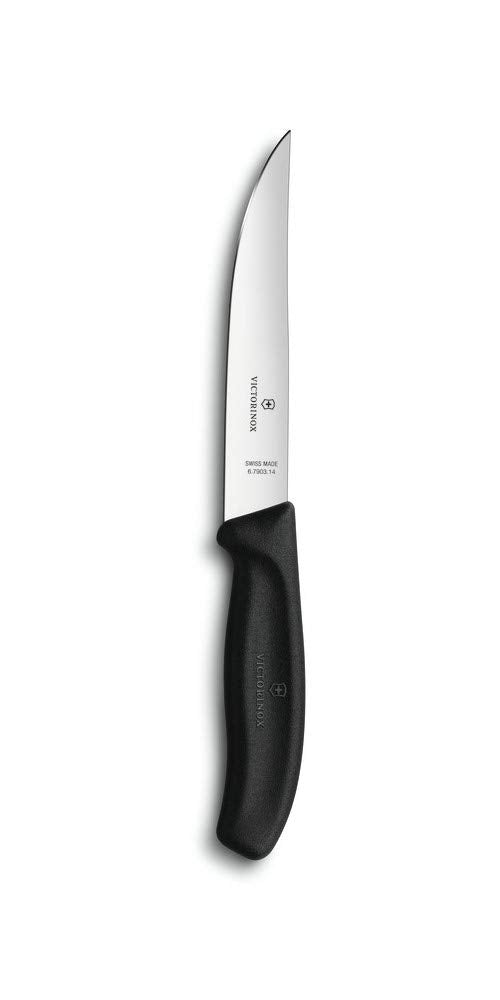 Victorinox 6.7903.12 Swiss Classic Gourmet Steak Knife Ideal for Slicing a Wide Variety of Steak Cuts Straight Blade in Black, 4.7 inches