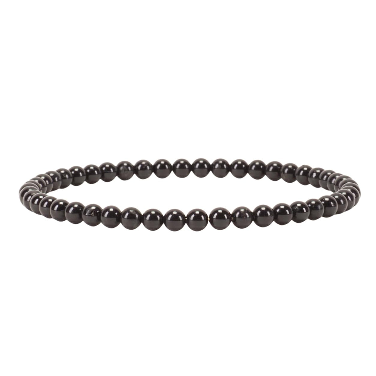 Cherry Tree Collection - Small, Medium, Large Sizes - Gemstone Beaded Bracelets For Women and Men - 4mm Round Beads (Black Agate, Medium)