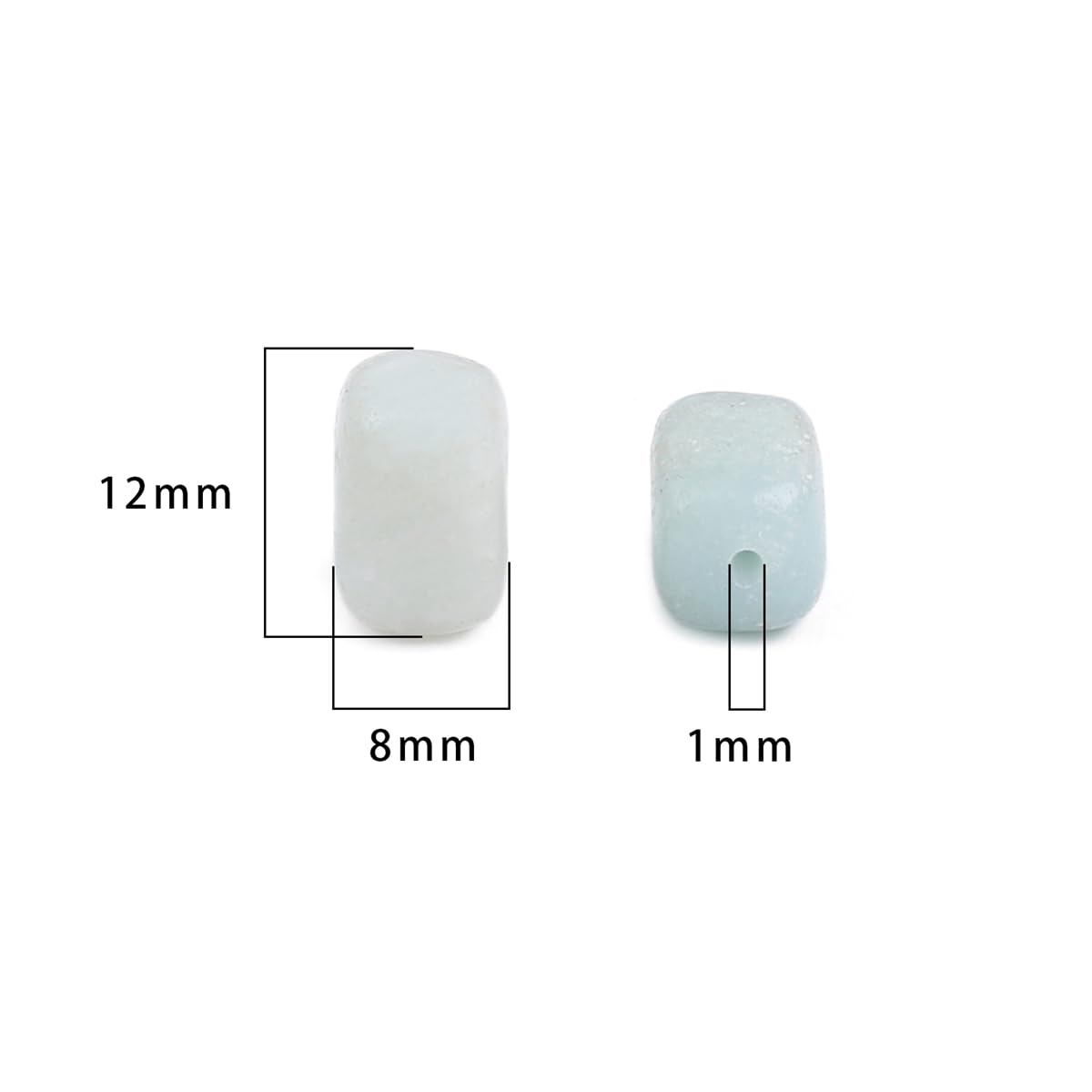 BEADIA Natural Amazonite Cuboid Stone Loose Semi Gemstone Beads for Jewelry Making 8mmx12mm 38cm/Strand