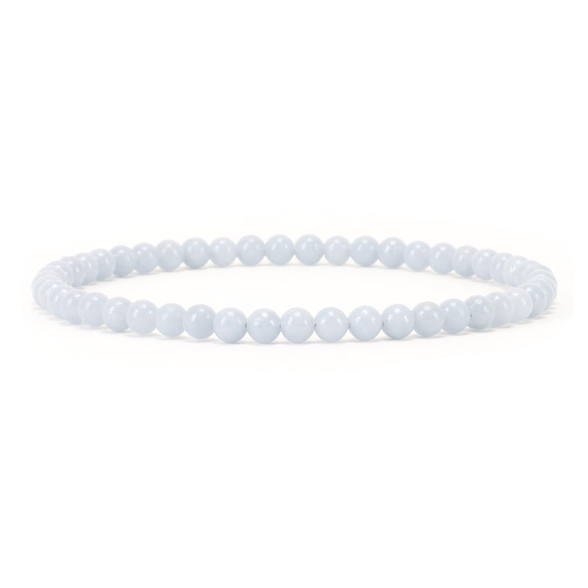 Cherry Tree Collection - Small, Medium, Large Sizes - Gemstone Beaded Bracelets For Women and Men - 4mm Round Beads (Angelite, Medium)